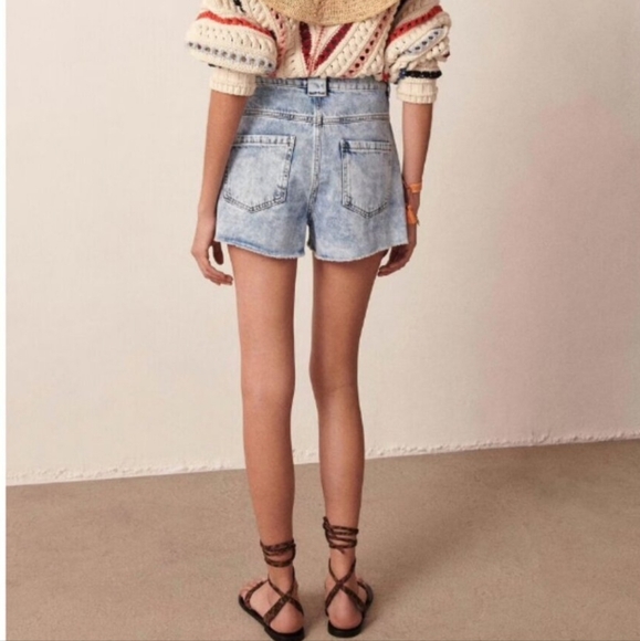 EUC Ba&Sh David Denim Shorts Acid Wash Size XS - Picture 2 of 11